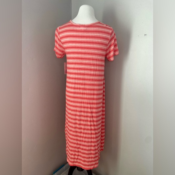 LuLaRoe Carly Dress Pink Striped - Picture 5 of 7
